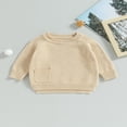 thumbnail image 2 of Pull Tricoté pour Bébé Manches Longues avec Poche Automne Tricoté pour Filles Garçons, 2 of 7