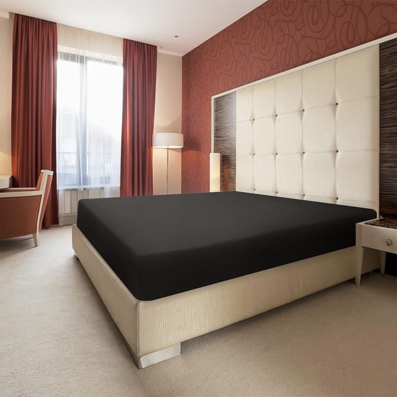 PpgejGEK Drap-Housse pour Lit Double 138x190x30cm/54.3x74.8x11.8 Po Housse de Matelas Tout Inclus Antidérapante Fibre Douce Polyester Élastique Conception Qui Reste en Place