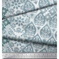 thumbnail image 2 of Soimoi Japan Crepe Satin Fabric Damask Patchwork Print Fabric by the Yard 42 Inch Wide, 2 of 3