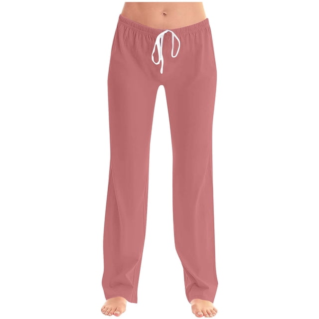 FAIWAD Pantalon de Pyjama Femme Décontracté Confortable Ample Pantalon de Maison Extensible à Cordon Bas de Pyjama Pantalon Tenue d'Intérieur