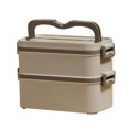 thumbnail image 1 of TopLLC Bento Box for Adult, Portable Double Layer Plastic Food Containers Lunch Box with Utensils, Leak-Proof BPA-Free Reusable Meal Prep Container Microwave & Dishwasher Safe for School Work Travel, 1 of 7