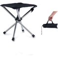 thumbnail image 1 of Compact Stainless Steel Foldable Stool for Outdoor Activities - Lightweight Portable Camping Chair with 1800D Polyester Seat, 300lbs Capacity, Includes Storage Bag, Black (Small Size: 30x27x27cm, 1 of 4