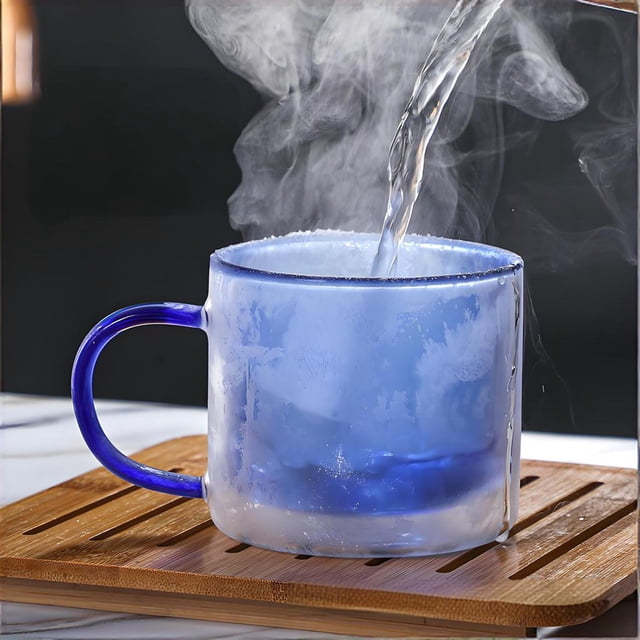 Amzcrzy Cups Double-Layered Colored Glass Cup Colorful Glass Cups Coffee Cups Coffee Mug