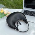 thumbnail image 4 of Half Moon Commute Bag Fashion Underarm Hobo Bag Solid Color for Weekend Vacation, 4 of 10