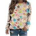 thumbnail image 2 of Styesk Longues Chemises à Manches pour Femmes Mode Décontractée Imprimé de Pâques Col Rond Haut/chemise, 2 of 3