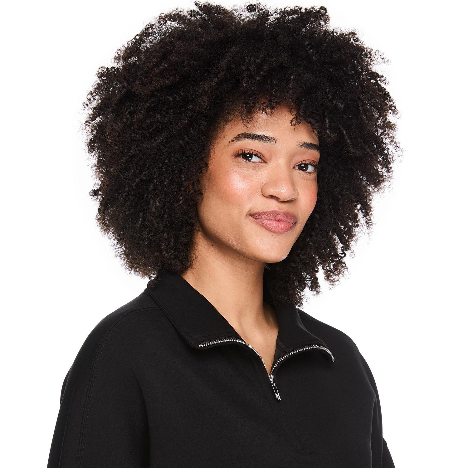 Chandail en tricot scuba avec fermeture éclair 1/4 George pour femmes