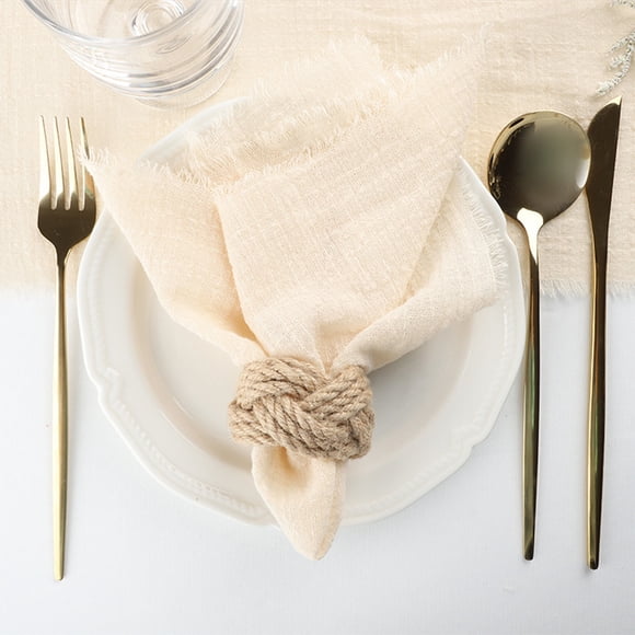 Vacemry Chiffon à Franges, Chiffon à Bouche Plissée, Napperons de Style Occidental pour Dresser la Table, Serviettes de Table Décoratives pour Salle à Manger, Mariage, Fête, Cuisine, Déco Maison