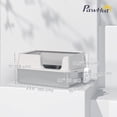 thumbnail image 3 of PawHut Stainless Steel Cat Litter Box, Large Enclosed Litter Box with Scoop, 3 of 10