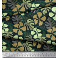 thumbnail image 3 of Soimoi Polyester Crepe Fabric Floral & Monstera Leaves Fabric Prints by Yard 52 Inch Wide, 3 of 3