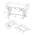 thumbnail image 2 of Monarch Specialties Computer Desk, Home Office, Laptop, Storage Drawers, 48"l, Work, Metal, Laminate, Grey, Black, Transitional, 2 of 3