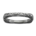 thumbnail image 1 of Bague Carrée en Argent Sterling Stackable Expressions Poli Assiette Noire Taille 5, 1 of 3