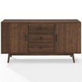 thumbnail image 3 of Pemberly Row Buffet Bahut de Style Mi-Siècle en Bois à 3 Tiroirs, Brun, 3 of 16