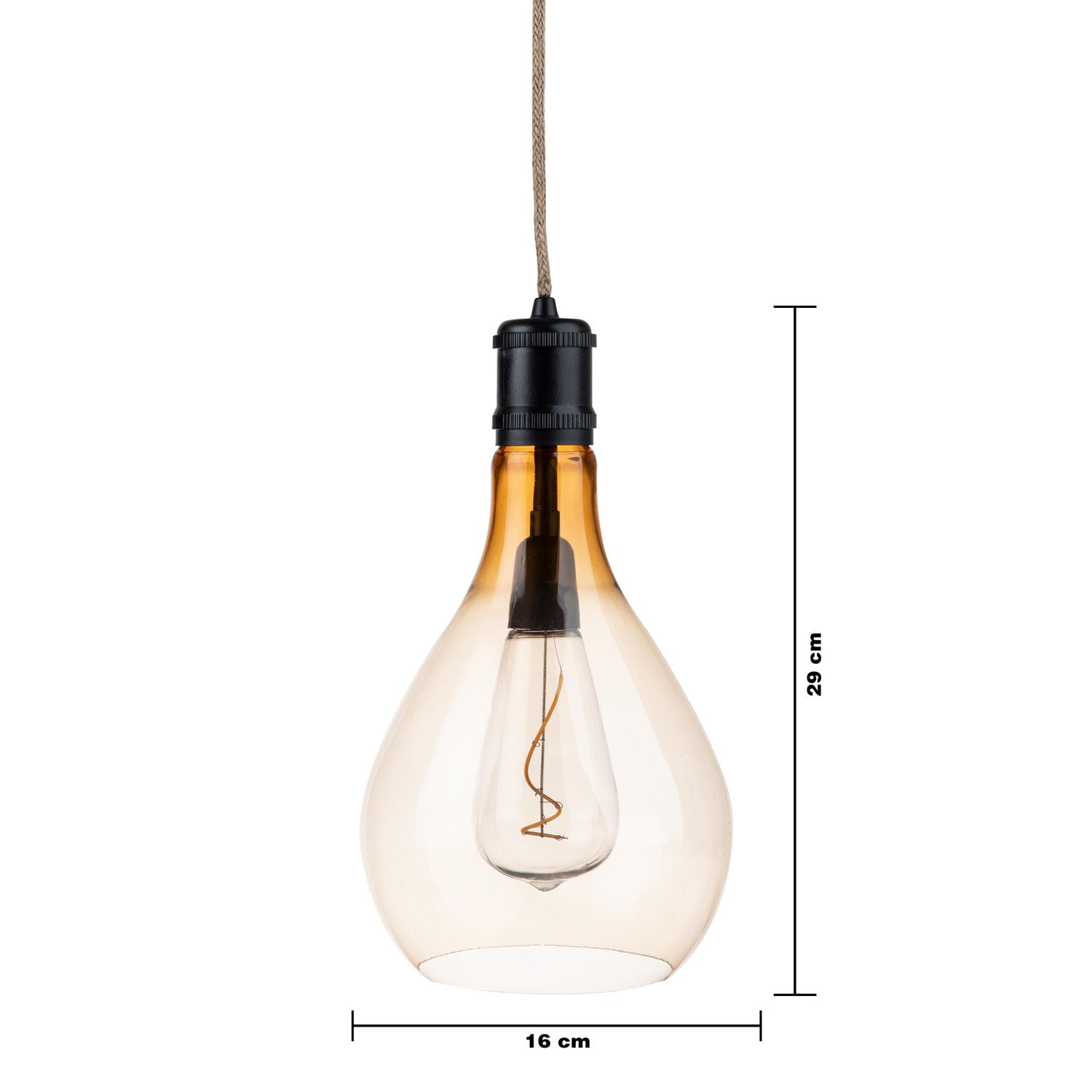 Luminair a Ampoule Edison avec poignée en jute