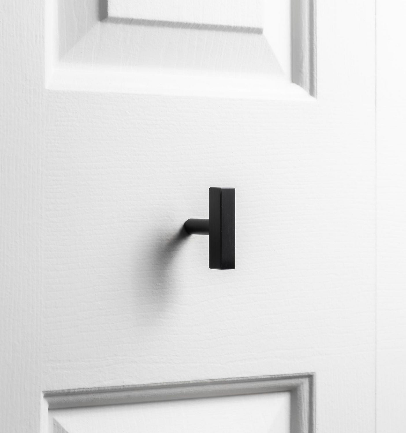 Era Square T Knobs Brushed Black, Metal,  Knobs w/Screws for Kitchen Drawer Cabinet Door 2-Pack