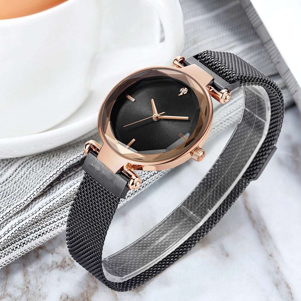 Ladies Mesh Band Quartz Watch With Decorative Dial And  display picture 1