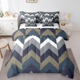 thumbnail image 1 of Erosebridal Blue Geometric Bedding Sets King Size, Chic Minimalst Comforter Sets with Sheets, Abstract Decor, Reversible 7-Piece, 1 of 5
