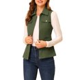 thumbnail image 1 of INSPIRE CHIC Veste Zippée pour Femme Sans Manches Anorak Gilet Utilitaire Veste avec Poches P Vert, 1 of 7