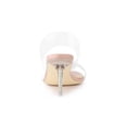 thumbnail image 2 of BLISSFUL STEP Women's Clear Slide Stiletto Heels Open Toe Slip On Sandals Beige 7, 2 of 8