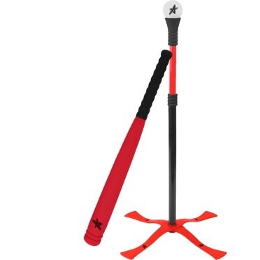 Future Stars Tee-Ball Combo Set with Height Adjustable Tee, 24" Foam Bat and Foam Baseball - 3+