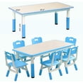 thumbnail image 4 of GloryStar 47.2" Height Adjustable Kids Table & 6 Chair Set, Non-Slip Legs, Perfect Preschool Activity Desk for Ages 2-10, 4 of 9