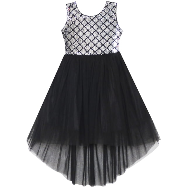 Robe Fille Paillettes en Maille Fête Mariage Princesse Tulle 10 Ans