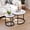 Rustic Brown, variant on Semiocthome Modern Round Nesting Coffee Table Set,End Table Metal Frame for Living Room,23.6",Rustic Brown
