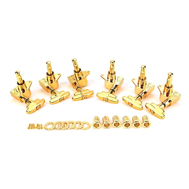 stanreset 6pcs Guitare Tuner Chevilles Ensemble Modifié Pièces Guitares Accessoires Universel Machine Tête Tuning Peg Instrument Ajustement Doré