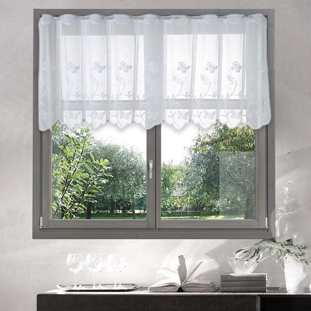 Meitianfacai Household Screen Curtains Fine Woven Screen Curtains White Through Rod Curtains