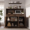 thumbnail image 3 of Kojooin Large Buffet Storage Cabinet, Farmhouse Kitchen Sideboard Buffet with 3 Drawers and 3 Doors, Wood Wine Bar Coffee Bar Cabinet with Microwave Stand for Kitchen, Living Room, 3 of 8