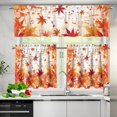 thumbnail image 3 of Maple Leave Window Valances Curtain Set for Kitchen Bedroom Living Room 3 Piece Blackout Window Treatments Short Curtains Set, 3 of 5