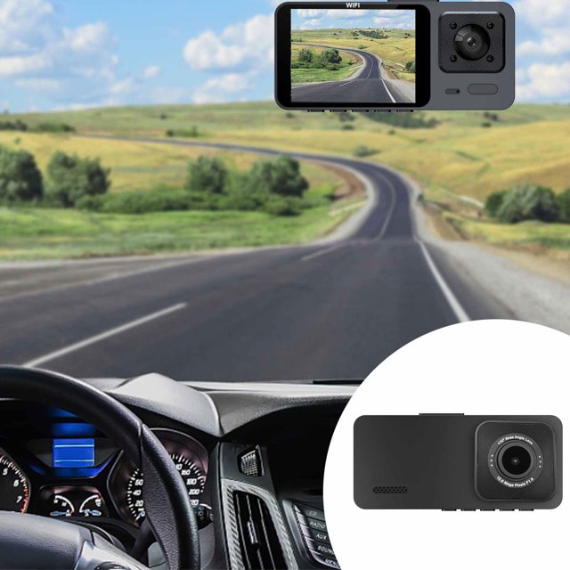 COFEST Dual Dash Cam Front and Inside 1080P Dash Camera for Cars IR Night Vision Car Camera, APP WiFi Control, Gravity Induction Black