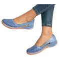 thumbnail image 3 of Chaussures Femme Chaussures Femme Sandales Décontractées d'Été Mode Décontractées Plates Couleur Unie à Oeillets, 3 of 4