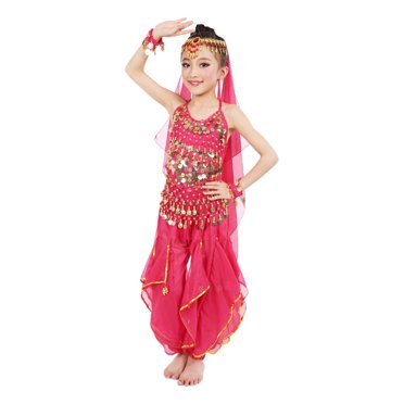 FhsagQ Outfits Little Girls Outfits Christmas 6Pc Handmade Children Girl Belly Dance Kids Belly Dancing Dance Cloth Belly Dance Sets For Girls Purple 7-10 Years