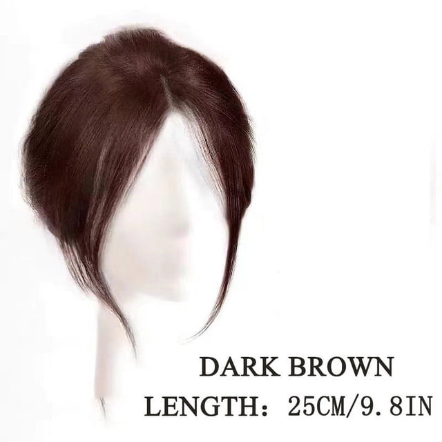 RKSTN Wigs Human Hair Women's Wig Top Patch With Eight Point Bangs In The Middle Glueless Wigs