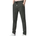 thumbnail image 1 of Mens Casual Pant Elastic Waist Drawstring Lightweight Trousers Loose Straight Leg Solid Pants with Pockets Gray XXXXL, 1 of 4