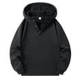 thumbnail image 1 of Men's Zip Up Hoodie Winter Warm Pullover Long Sleeve Comfortable Streetwear Solid Color Casual Button Front Design, 1 of 3