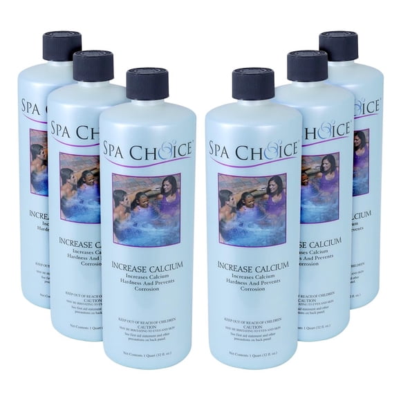 SpaChoice 1-Quart 6-Pack Premium Increase Calcium, Liquid Calcium Hardness Increaser Hot Tub, Made in USA