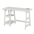 thumbnail image 2 of Designs2Go Bureau Tréteau avec Station de Recharge, Fini Bois Blanc, 2 of 7