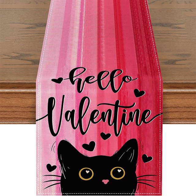 Valentine's Day Decorations Valentine's Day Heart Print Table Flags Party Table Kitchen Mats