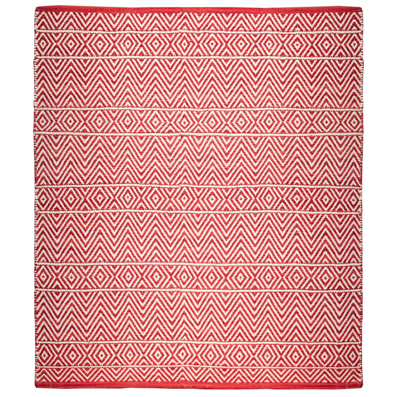 Tapis tissé à plat en coton chevrons Fabstyles pour salon, couloir