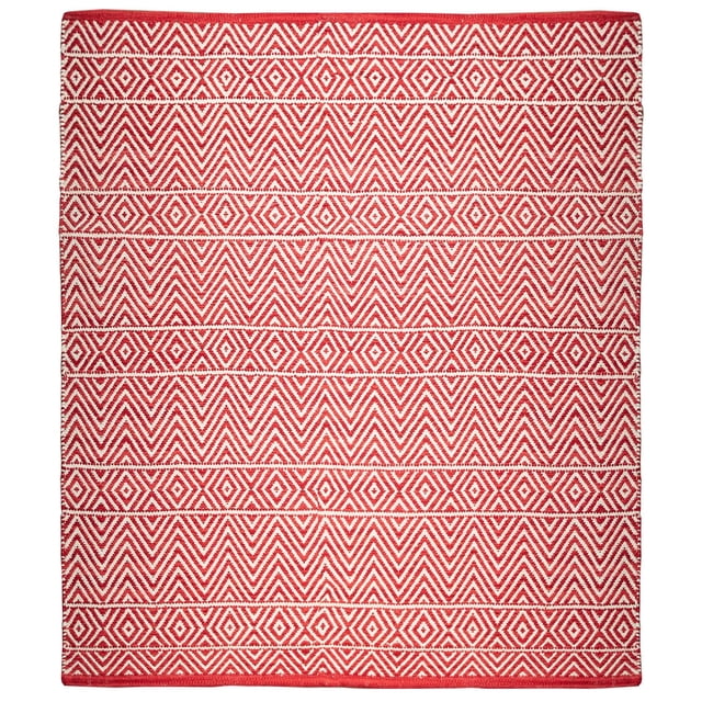 Fabstyles Herringbone Cotton Flat Weave Area Rug for Living Room, Hallway, Patio