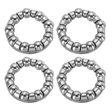 Uxcell Bike Ball Crank Bearing 29mm x 9 Balls, Stainless Steel Bicycle Bearings Replacement Bike Parts, Silver 4 Pack