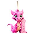 thumbnail image 2 of Fridja Personalized Dinosaur Christmas Ornament 26 Letters Hanging Pendant Ornaments 2024 Plastic Initial Monogram Xmas Tree Decorations with Hanging Rope Unique Customized Fun Gift for Kids, 2 of 3