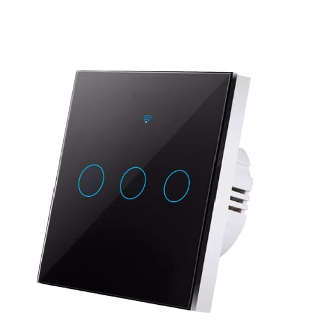 3-Way Smart Switch Wall Light Touch Control, Compatible with Alexa Google Assistant, WiFi Bluetooth 433MHz RF, Black