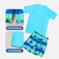 thumbnail image 4 of Akiihool Boys Long Sleeve Swimsuit Boys 2 Pieces Rash Guard Sun Protection Long Sleeve Kid Swimsuits Quick Dry Swim Shirt Trunks for Boys (Light Blue,7-8 Years), 4 of 4