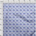 thumbnail image 3 of oneOone Cotton Poplin Twill Medium Blue Fabric Floral Craft Projects Decor Fabric Printed By The Yard 56 Inch Wide, 3 of 4