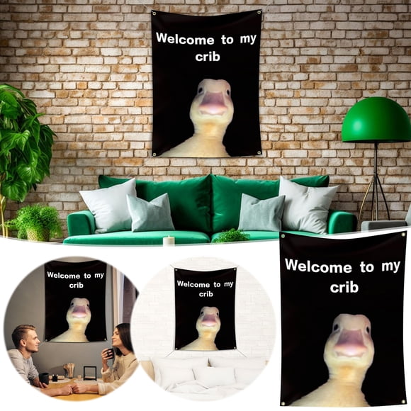Wzzjkit Welcome to My Crib Flag Room Decoration Funny Room Decoration Flag Suitable for School Dormitory Outdoor Party Decorations 35.4x59in