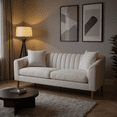 thumbnail image 1 of Canapés 3 places modernes Homy Casa, beige, 1 of 11
