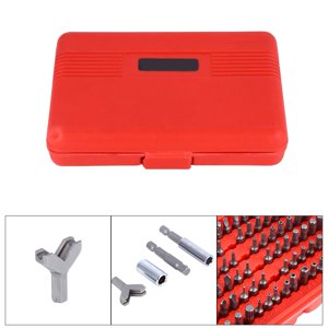 100pcs Screwdriver Bit Set Tough Case, 95 Driver Bits, 3 Adaptors, Hex Design, for Power Drills, Cordless Screwdrivers, Magnetic Drives, with Compact Storage Case for Car, Electric