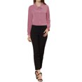 thumbnail image 2 of INSPIRE CHIC Women's Sweet Ruffle Peter Pan Collar Button up Work Shirts S Rose Pink, 2 of 7